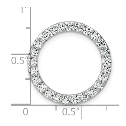 14k White Gold 14k White Gold 1 1/2 carat Lab Grown Diamond VS+ F+ Circle Chain Slide Pendant