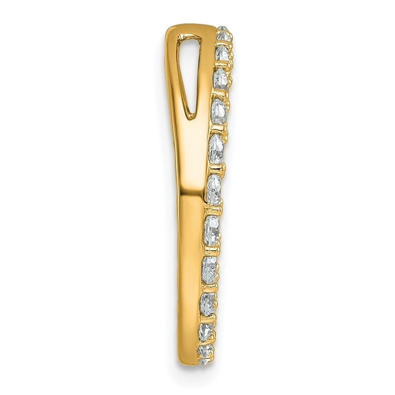 14k Yellow Gold 1 1/2 Ct. Lab Grown Diamond VS/SI+ G+ Circle Chain Slide Pendant