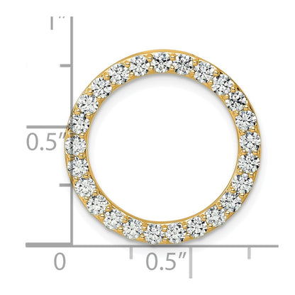 14k Yellow Gold 14k 1 1/2 carat Lab Grown Diamond VS+ F+ Circle Chain Slide Pendant