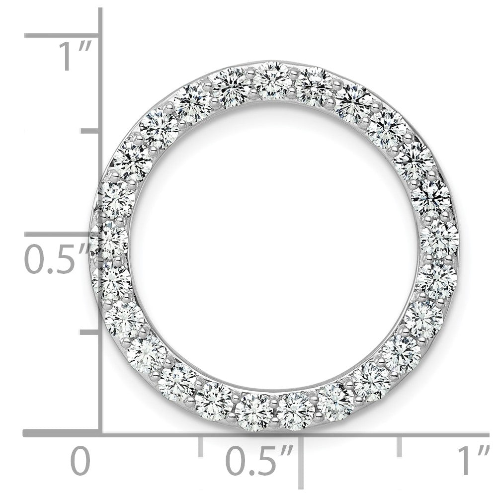 14k White Gold 14k White Gold 2 carat Lab Grown Diamond VS+ F+ Circle Chain Slide Pendant