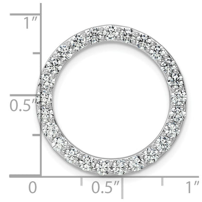 14k White Gold 14k White Gold 2 carat Lab Grown Diamond VS+ F+ Circle Chain Slide Pendant