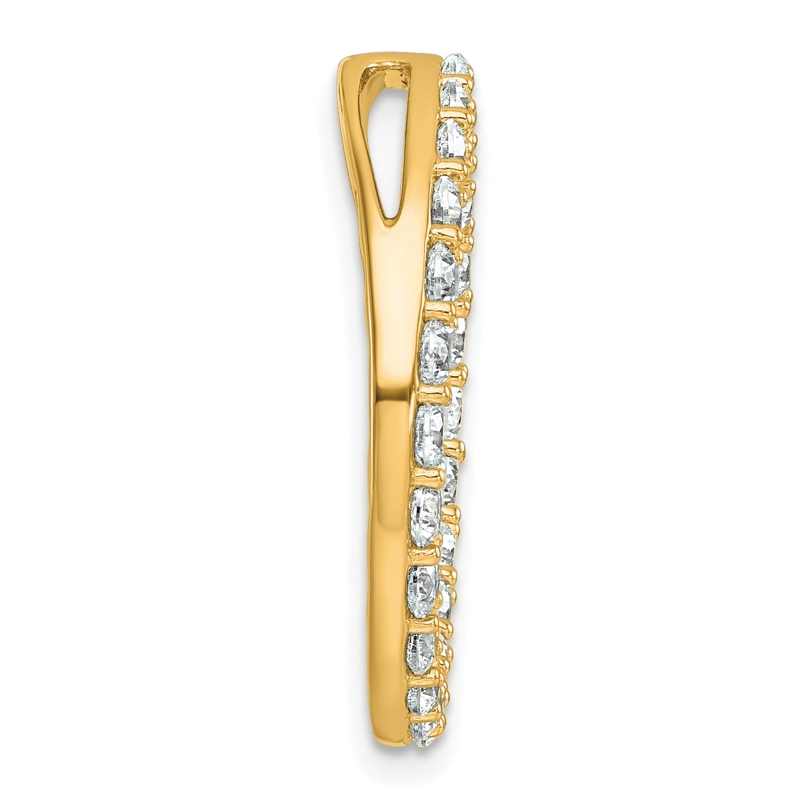 14k Yellow Gold 14k 2 carat Lab Grown Diamond VS+ F+ Circle Chain Slide Pendant