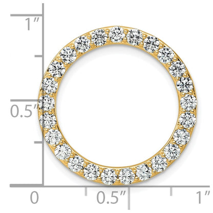 14k Yellow Gold 14k 2 carat Lab Grown Diamond VS/SI+ G+ Circle Chain Slide Pendant
