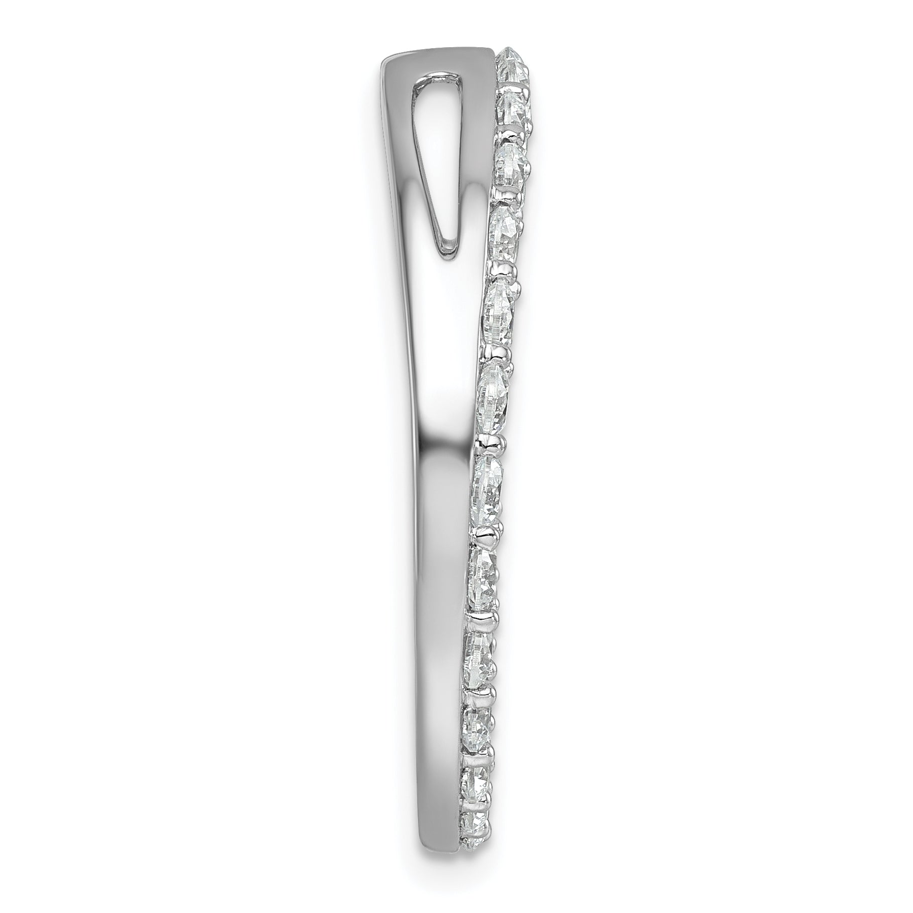 14k White Gold 14k White Gold 3 carat Lab Grown Diamond VS+ F+ Circle Chain Slide Pendant