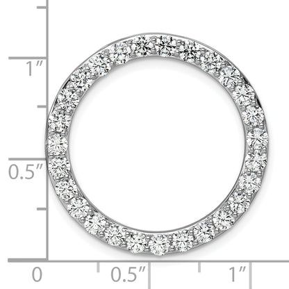 14k White Gold 14k White Gold 3 carat Lab Grown Diamond VS+ F+ Circle Chain Slide Pendant