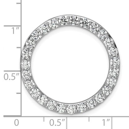 14k White Gold 14k White Gold 3 carat Lab Grown Diamond VS+ F+ Circle Chain Slide Pendant