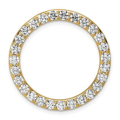 14k Yellow Gold 14k 3 carat Lab Grown Diamond VS+ F+ Circle Chain Slide Pendant