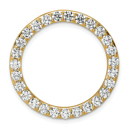 14k Yellow Gold 14k 3 carat Lab Grown Diamond VS+ F+ Circle Chain Slide Pendant