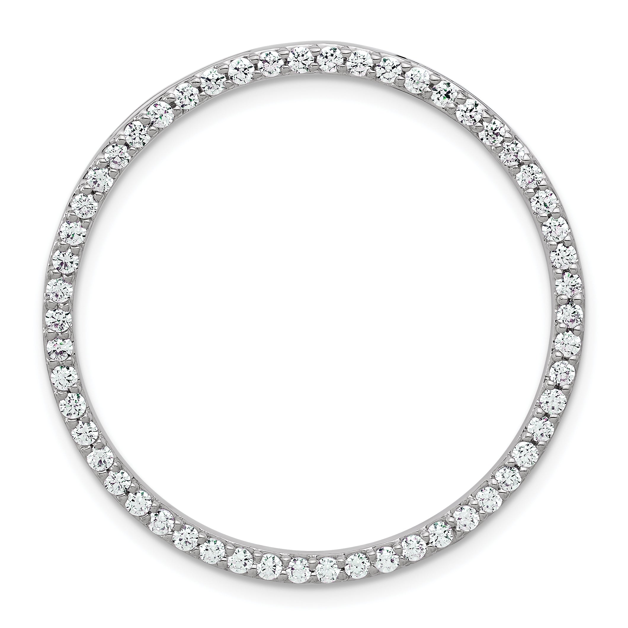 14k White Gold 14k White Gold 1 carat Lab Grown Diamond VS+ F+ Circle Chain Slide Pendant