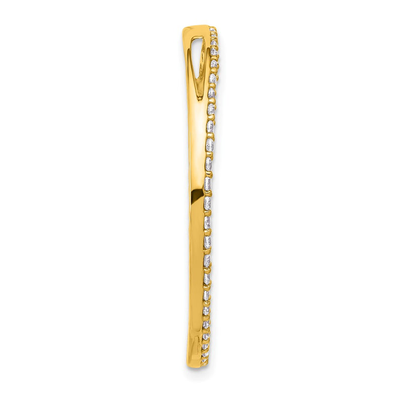 14k Yellow Gold 1 Ct. Lab Grown Diamond VS/SI+ G+ Circle Chain Slide Pendant