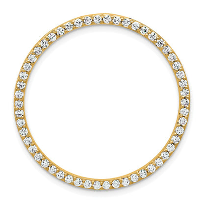 14k Yellow Gold 14k 1 carat Lab Grown Diamond VS+ F+ Circle Chain Slide Pendant
