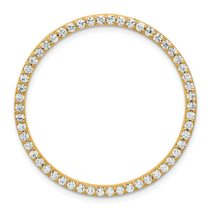 14k Yellow Gold 14k 1 carat Lab Grown Diamond VS+ F+ Circle Chain Slide Pendant