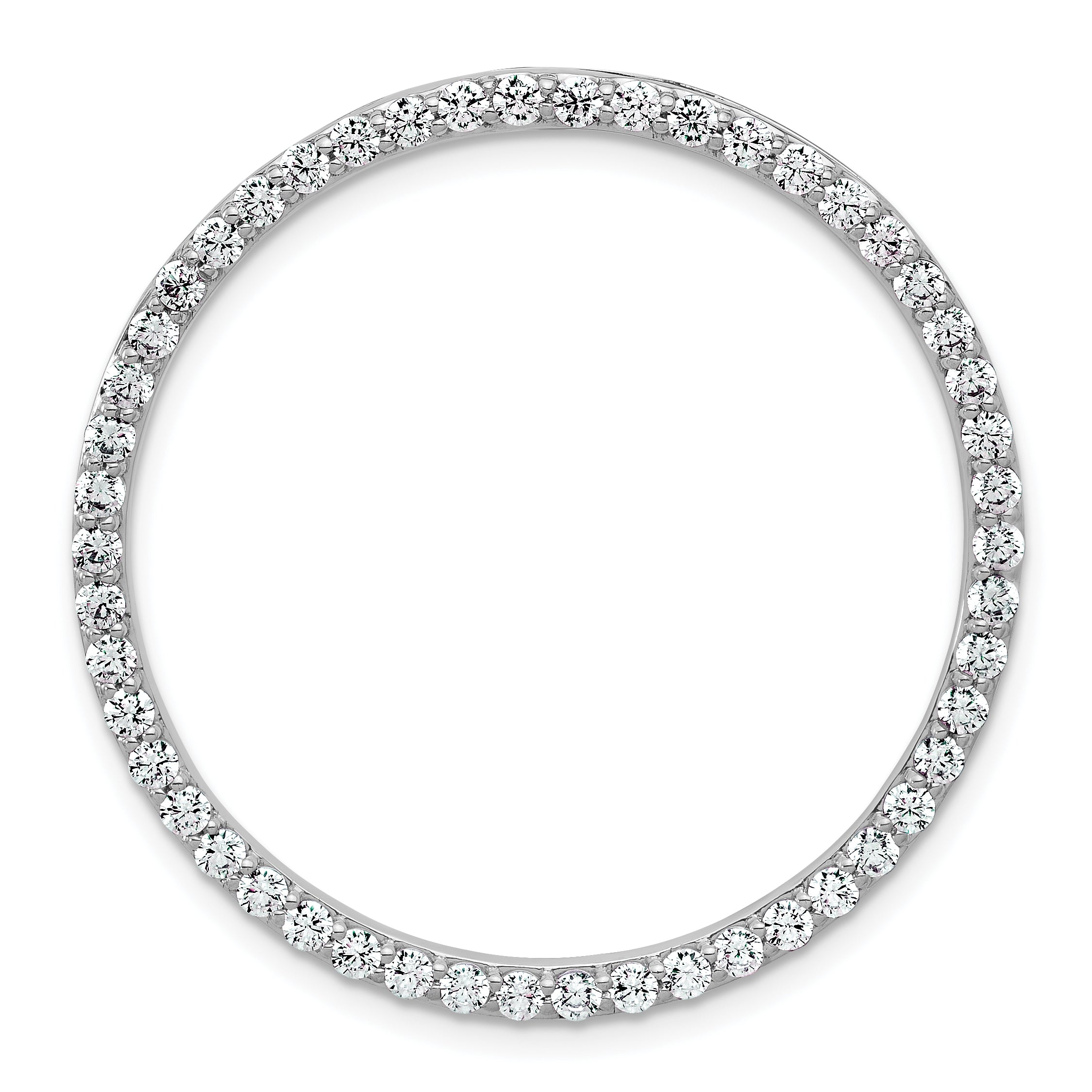 14k White Gold 14k White Gold 1 1/2 carat Lab Grown Diamond VS+ F+ Circle Chain Slide Pendant