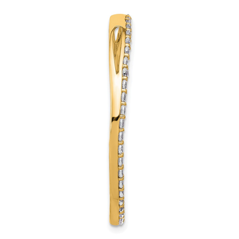 14k Yellow Gold 1 1/2 Ct. Lab Grown Diamond VS/SI+ G+ Circle Chain Slide Pendant