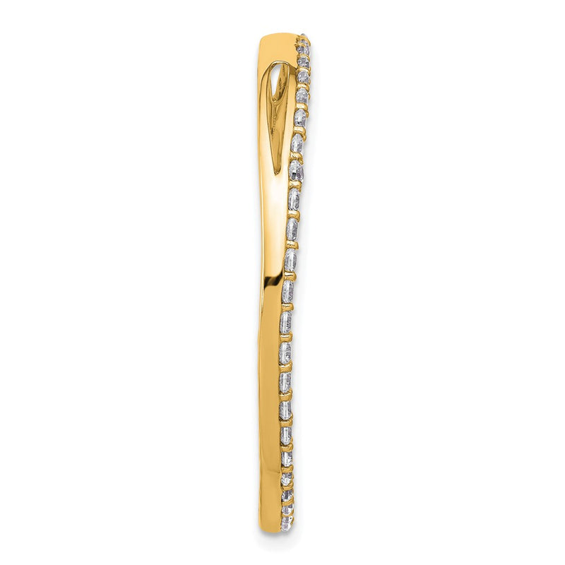 14k Yellow Gold 1 1/2 Ct. Lab Grown Diamond VS/SI+ G+ Circle Chain Slide Pendant