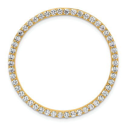 14k Yellow Gold 14k 1 1/2 carat Lab Grown Diamond VS+ F+ Circle Chain Slide Pendant