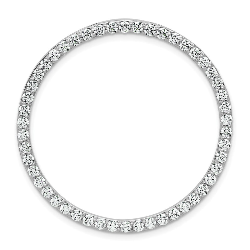 14k White Gold 2 Ct. Lab Grown Diamond VS/SI+ G+ Circle Chain Slide Pendant