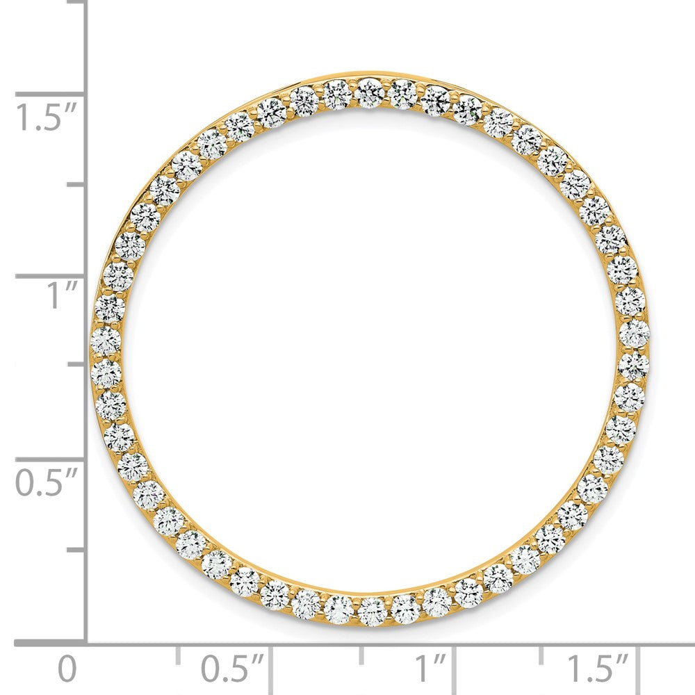 14k Yellow Gold 14k 2 carat Lab Grown Diamond VS+ F+ Circle Chain Slide Pendant