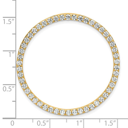 14k Yellow Gold 14k 2 carat Lab Grown Diamond VS+ F+ Circle Chain Slide Pendant