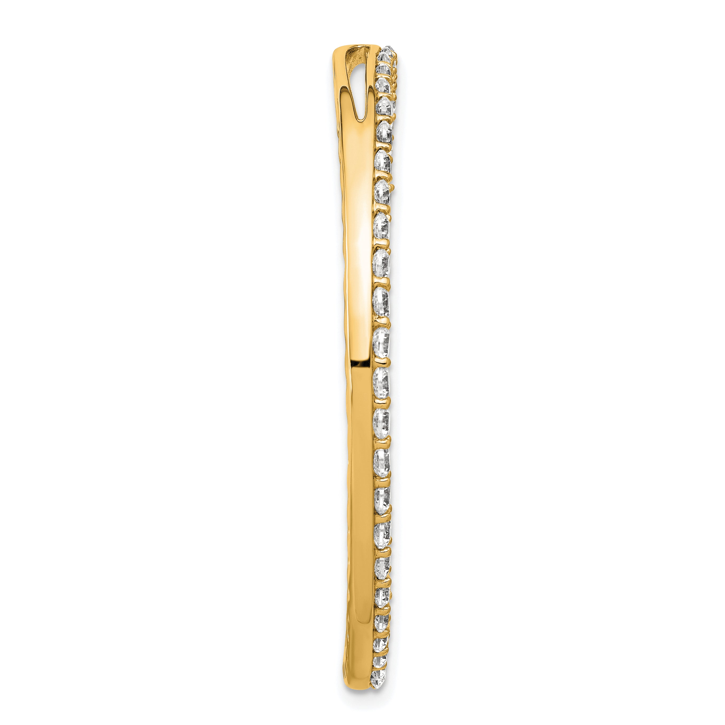14k Yellow Gold 14k 3 carat Lab Grown Diamond VS+ F+ Circle Chain Slide Pendant