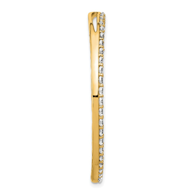 14k Yellow Gold 14k 3 carat Lab Grown Diamond VS+ F+ Circle Chain Slide Pendant