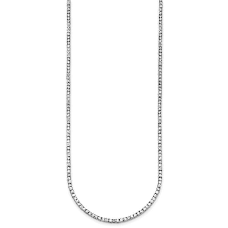 14K White Gold 6 Carat Lab Grown Diamond Vs+ F+ Complete Round Straight Tennis Necklace