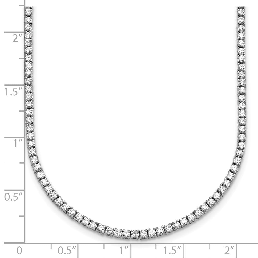 14k White Gold 5 1/2 Ct. Lab Grown Diamond VS/SI+ G+ Round 22 inch Straight Tennis Necklace