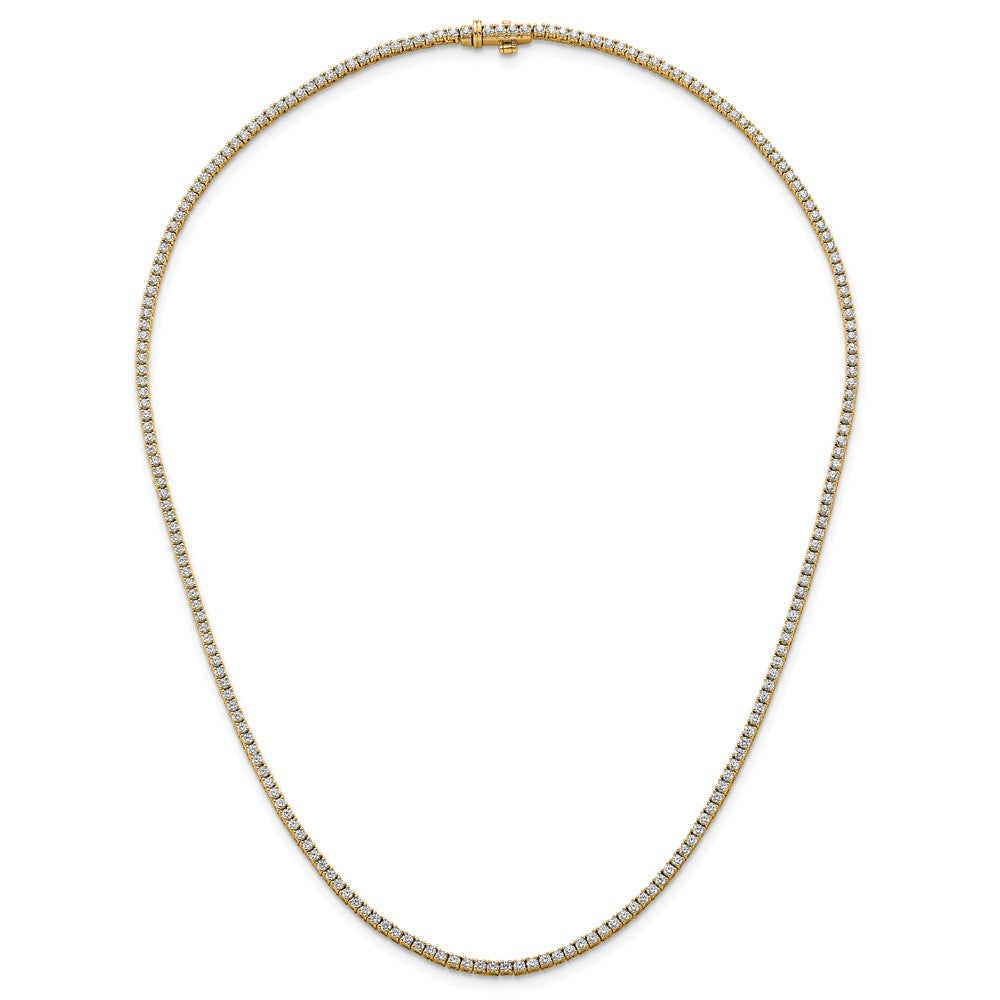 14k Yellow Gold 4 1/2 Ct. Lab Grown Diamond VS/SI+ G+ Round 18 inch Straight Tennis Necklace