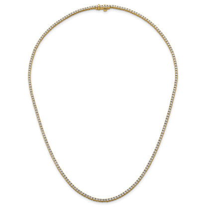 14k Yellow Gold 4 1/2 Ct. Lab Grown Diamond VS/SI+ G+ Round 18 inch Straight Tennis Necklace