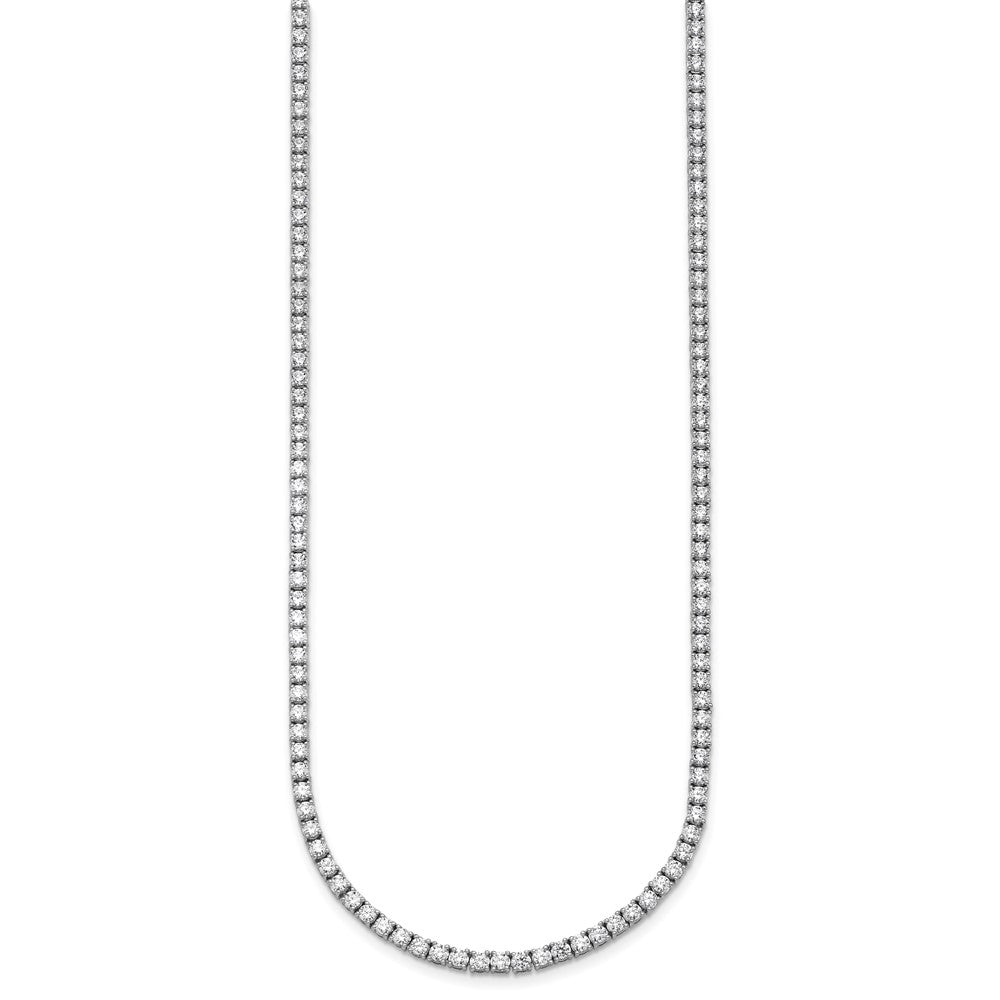 14K White Gold 9 Carat Lab Grown Diamond Vs+ F+ Complete Round Straight Tennis Necklace