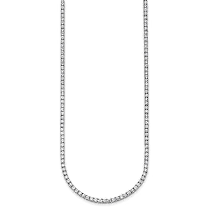 14K White Gold 9 Carat Lab Grown Diamond Vs+ F+ Complete Round Straight Tennis Necklace