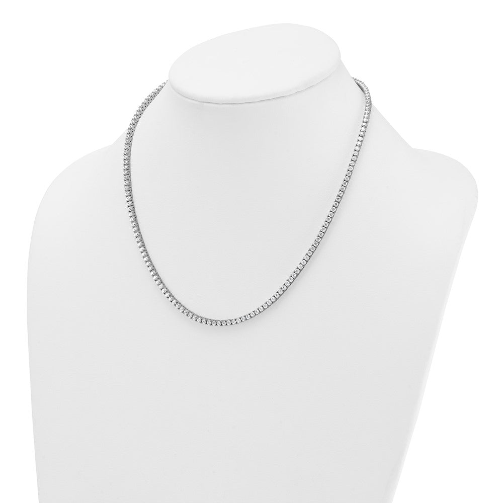 14K White Gold 9 Carat Lab Grown Diamond Vs+ F+ Complete Round Straight Tennis Necklace