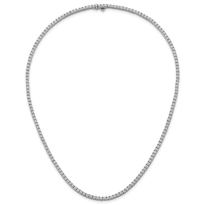 14K White Gold 9 Carat Lab Grown Diamond Vs+ F+ Complete Round Straight Tennis Necklace