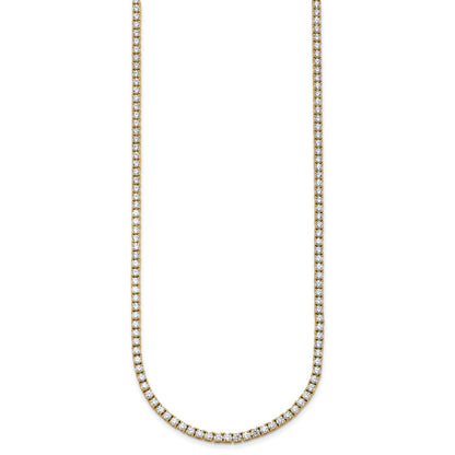 14k Yellow Gold 11 Ct. Lab Grown Diamond VS/SI+ G+ Round 22 inch Straight Tennis Necklace