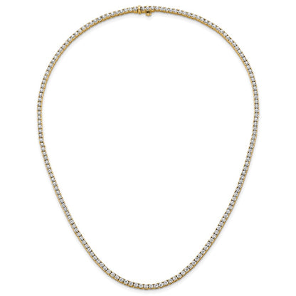 14k Yellow Gold 9 Ct. Lab Grown Diamond VS/SI+ G+ Round 18 inch Straight Tennis Necklace