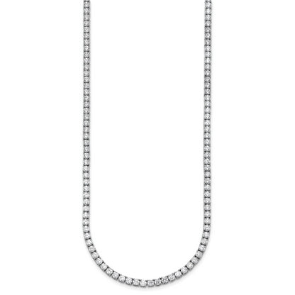 14K White Gold 16 1/2 Carat Lab Grown Diamond Vs+ F+ Complete Round 22 Inch Straight Tennis Necklace