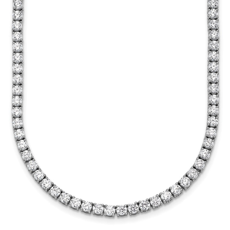 14k White Gold 13 1/2 Ct. Lab Grown Diamond VS/SI+ G+ Round 18 inch Straight Tennis Necklace