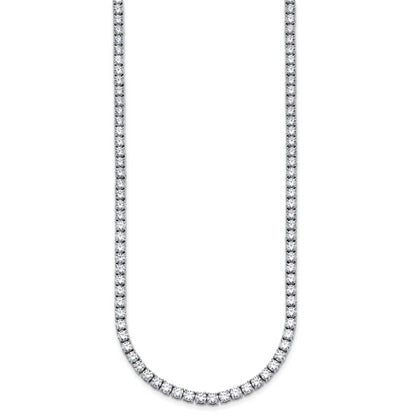14K White Gold 18 Carat Lab Grown Diamond Vs+ F+ Complete Round Inch Straight Tennis Necklace