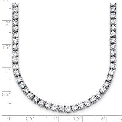 14K White Gold 18 Carat Lab Grown Diamond Vs+ F+ Complete Round Inch Straight Tennis Necklace