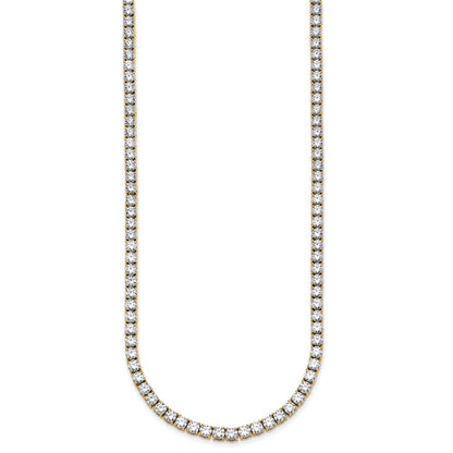 14k Yellow Gold 18 Ct. Lab Grown Diamond VS/SI+ G+ Round 18 inch Straight Tennis Necklace