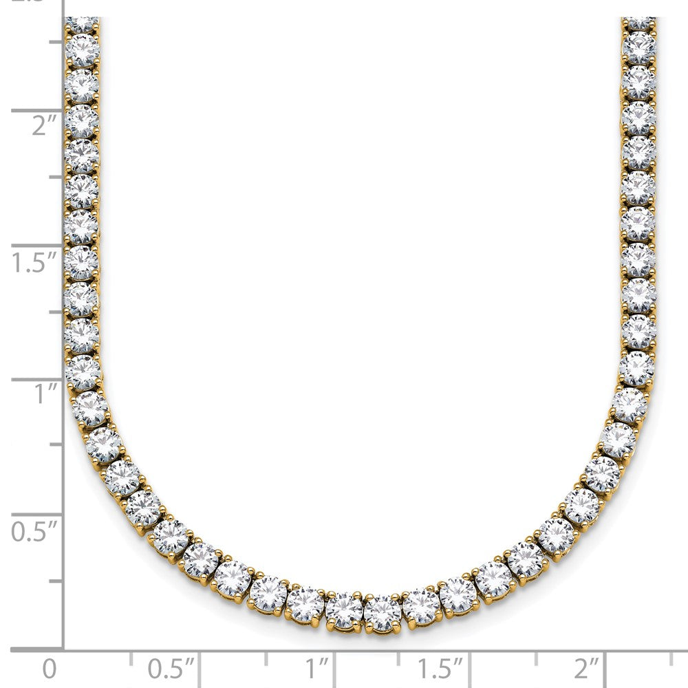 14k Yellow Gold 18 Ct. Lab Grown Diamond VS/SI+ G+ Round 18 inch Straight Tennis Necklace