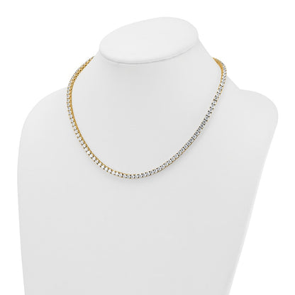 14k Yellow Gold 18 Ct. Lab Grown Diamond VS/SI+ G+ Round 18 inch Straight Tennis Necklace