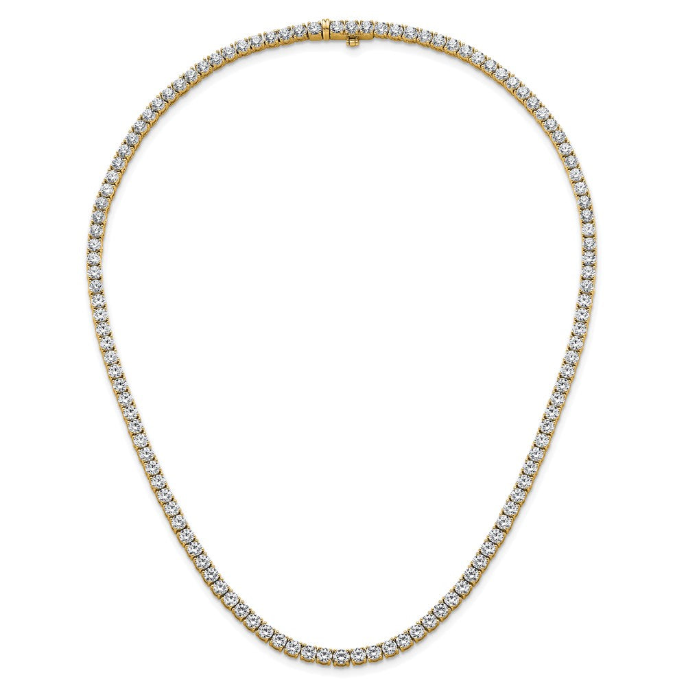 14k Yellow Gold 18 Ct. Lab Grown Diamond VS/SI+ G+ Round 18 inch Straight Tennis Necklace