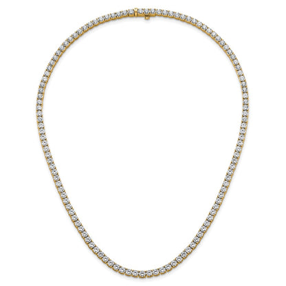 14k Yellow Gold 18 Ct. Lab Grown Diamond VS/SI+ G+ Round 18 inch Straight Tennis Necklace