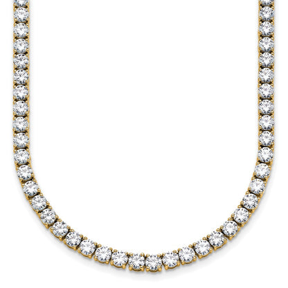 14k Yellow Gold 18 Ct. Lab Grown Diamond VS/SI+ G+ Round 18 inch Straight Tennis Necklace