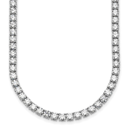 CUSTOM ORDER - 14k White Gold 24 Ct. Lab Grown Diamond VS/SI+ G+ Round 16 inch Straight Tennis Necklace