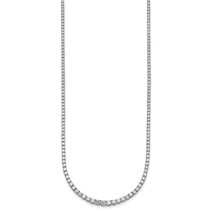 14k White Gold 5 3/8 Ct. Lab Grown Diamond VS/SI+ G+ 18 inch Graduated Tennis Necklace