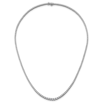 14k White Gold 5 3/8 Ct. Lab Grown Diamond VS/SI+ G+ 18 inch Graduated Tennis Necklace