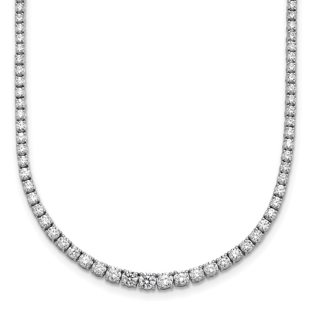 14k White Gold 5 3/8 Ct. Lab Grown Diamond VS/SI+ G+ 18 inch Graduated Tennis Necklace