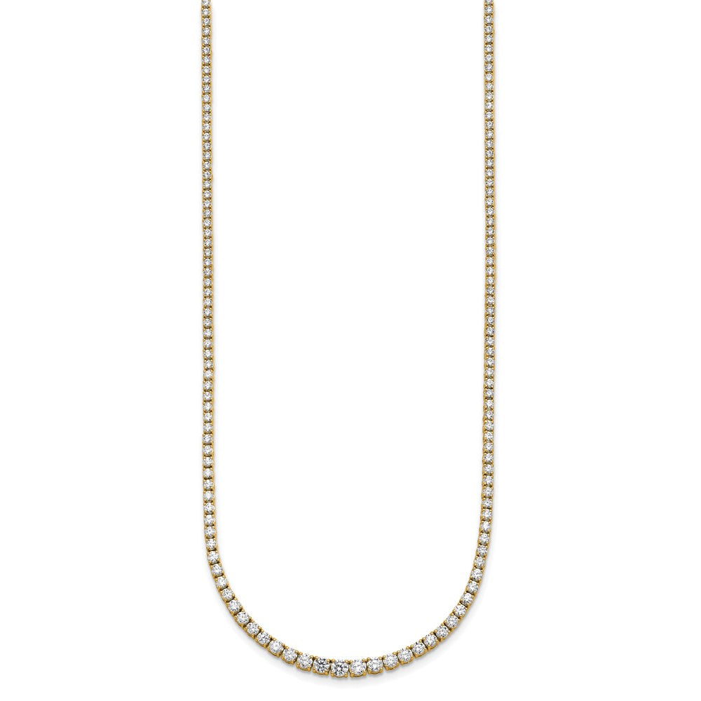 14k Yellow Gold 5 3/8 Ct. Lab Grown Diamond VS/SI+ G+ 18 inch Graduated Tennis Necklace